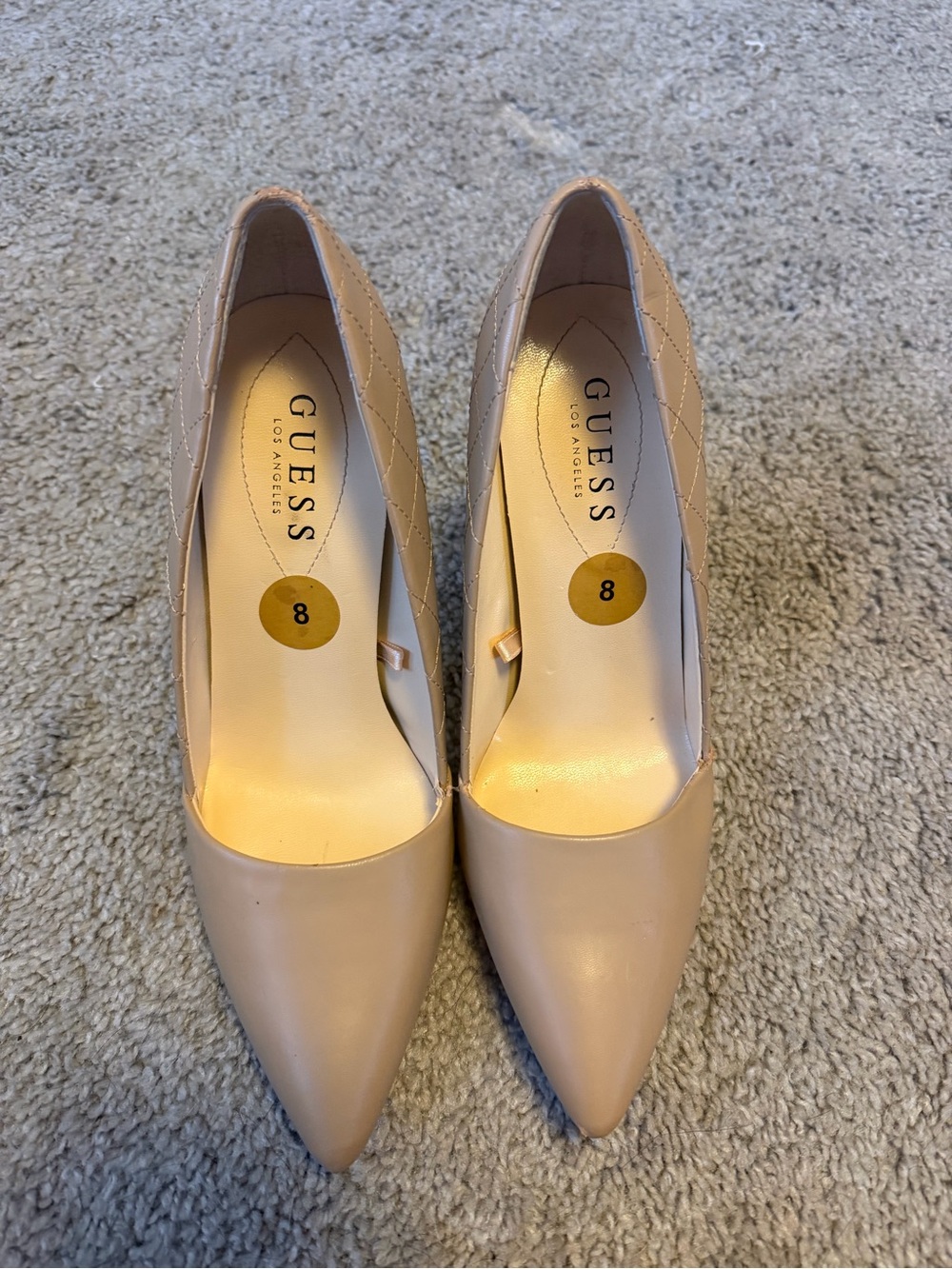 GUESS Women's Blush Quilted Pointed Toe Pumps